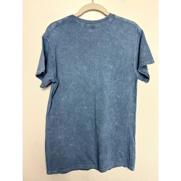 Nirvana Sz S Smiley Face Graphic T-Shirt Blue Gray Distressed Short Sleeve Flaws - Picture 9 of 9